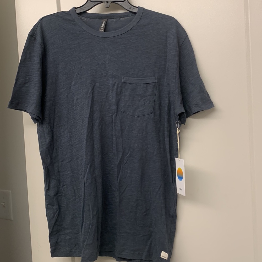 Mens vuori the rise tee size large in beryl (dark green color)